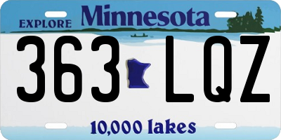 MN license plate 363LQZ