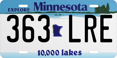 MN license plate 363LRE