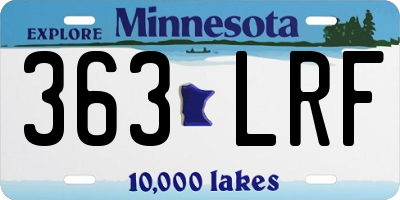 MN license plate 363LRF