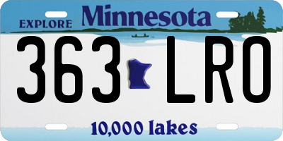 MN license plate 363LRO