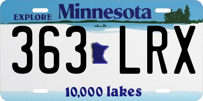 MN license plate 363LRX