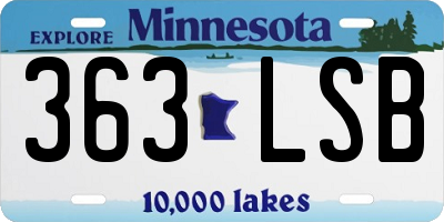 MN license plate 363LSB