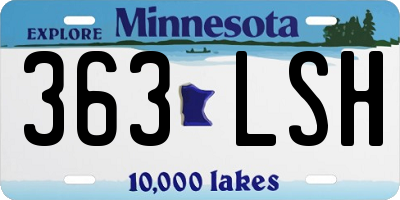 MN license plate 363LSH
