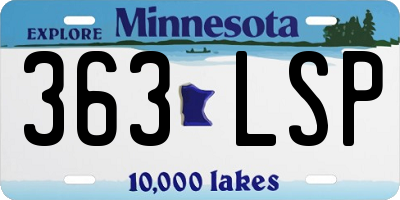 MN license plate 363LSP