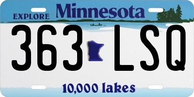 MN license plate 363LSQ