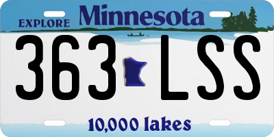 MN license plate 363LSS