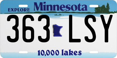 MN license plate 363LSY