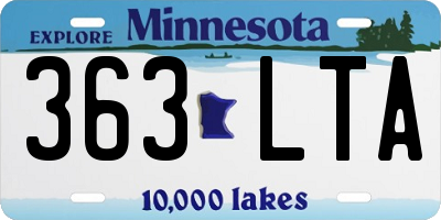 MN license plate 363LTA
