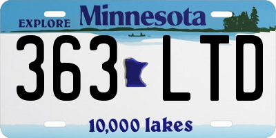 MN license plate 363LTD