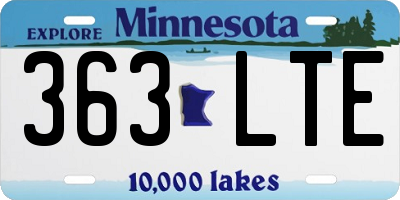 MN license plate 363LTE