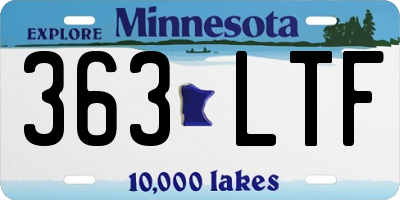 MN license plate 363LTF