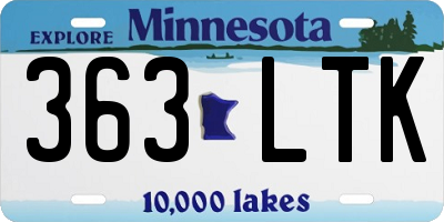 MN license plate 363LTK