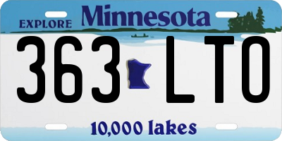 MN license plate 363LTO