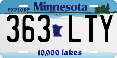 MN license plate 363LTY