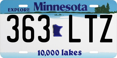 MN license plate 363LTZ