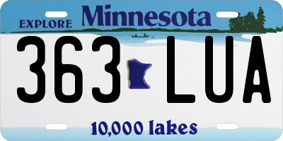 MN license plate 363LUA