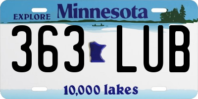 MN license plate 363LUB