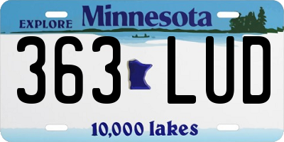 MN license plate 363LUD