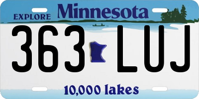 MN license plate 363LUJ