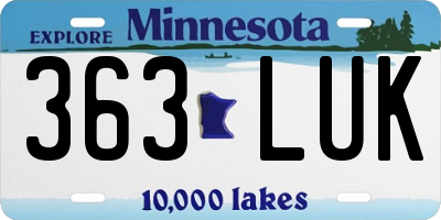 MN license plate 363LUK