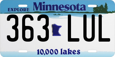 MN license plate 363LUL