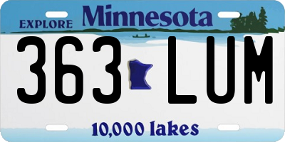 MN license plate 363LUM