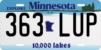 MN license plate 363LUP