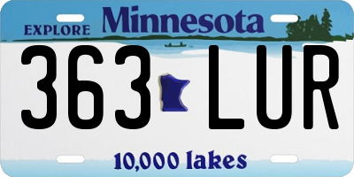 MN license plate 363LUR