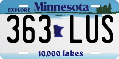 MN license plate 363LUS
