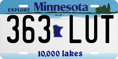MN license plate 363LUT