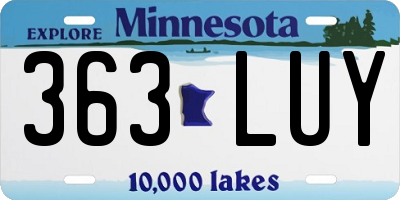 MN license plate 363LUY