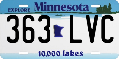 MN license plate 363LVC