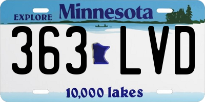 MN license plate 363LVD