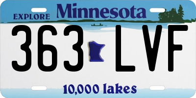 MN license plate 363LVF