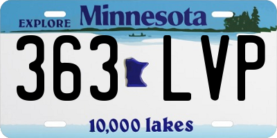 MN license plate 363LVP