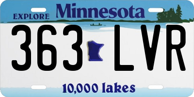 MN license plate 363LVR