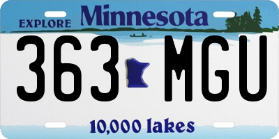 MN license plate 363MGU