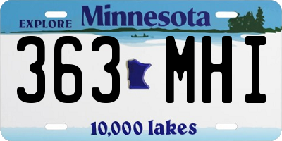 MN license plate 363MHI