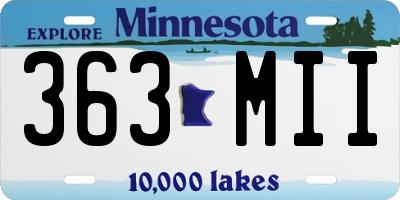 MN license plate 363MII