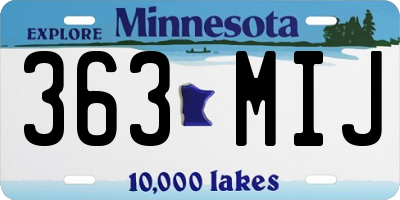 MN license plate 363MIJ