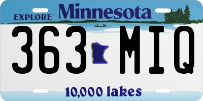 MN license plate 363MIQ