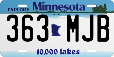 MN license plate 363MJB