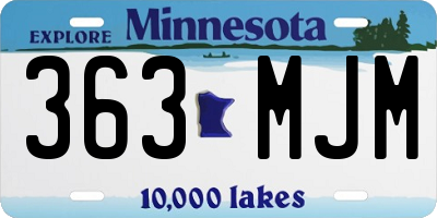 MN license plate 363MJM