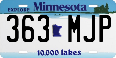 MN license plate 363MJP