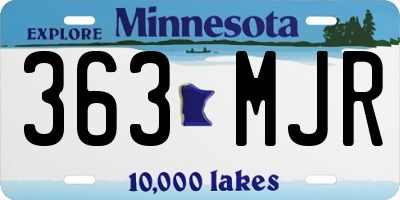 MN license plate 363MJR