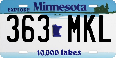 MN license plate 363MKL