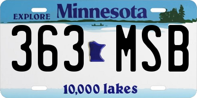 MN license plate 363MSB