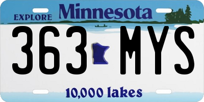MN license plate 363MYS