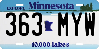 MN license plate 363MYW