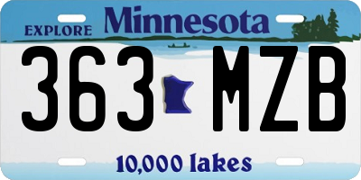 MN license plate 363MZB